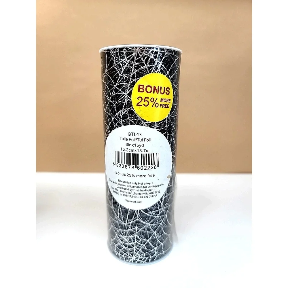 Lot of 5 Halloween Ribbon-5ft Tulle-(2) 9ft Wire Edge-9ft Satin-9ft Sequin Trim